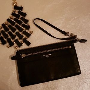 Leather Coach Wallet with handle.